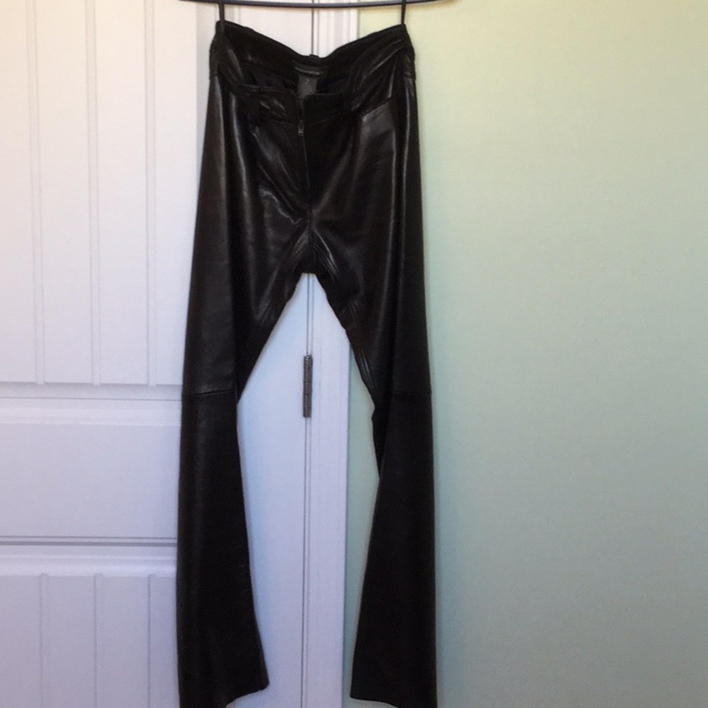 Dark brown leather pants